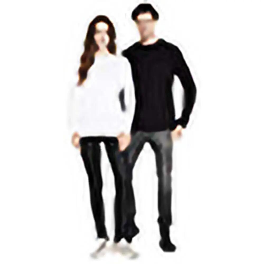 Slim Fit TShirt mit Rundhalsausschnitt, Langarm Herren Schwarz 5/5