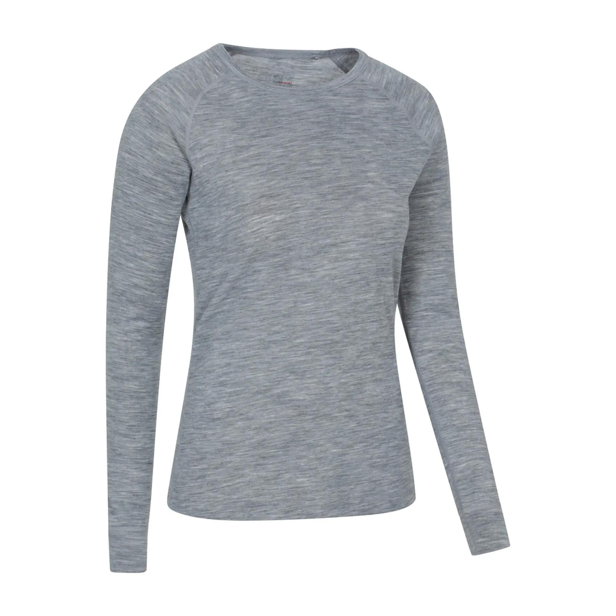 Womens/Ladies Merino Wool Base Layer Set (Light Grey) 4/6