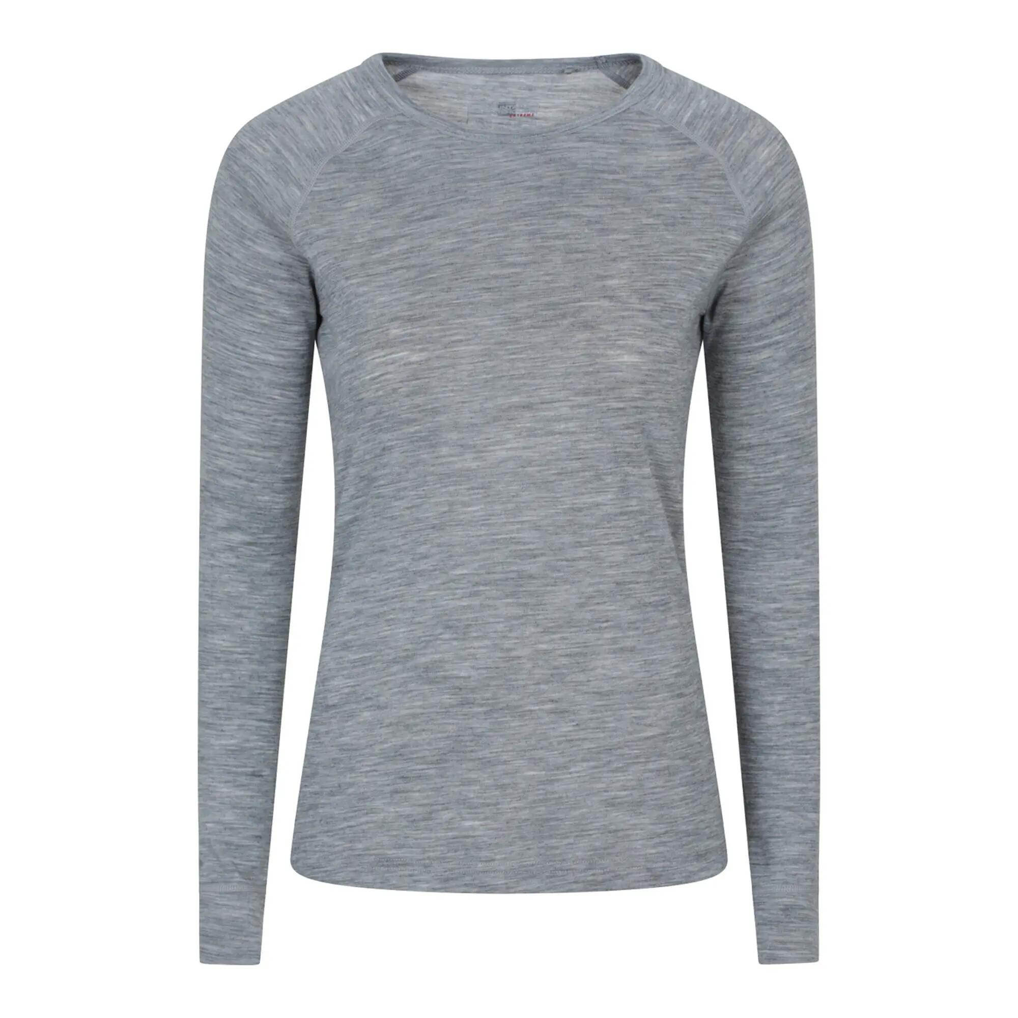 Womens/Ladies Merino Wool Base Layer Set (Light Grey) 3/6