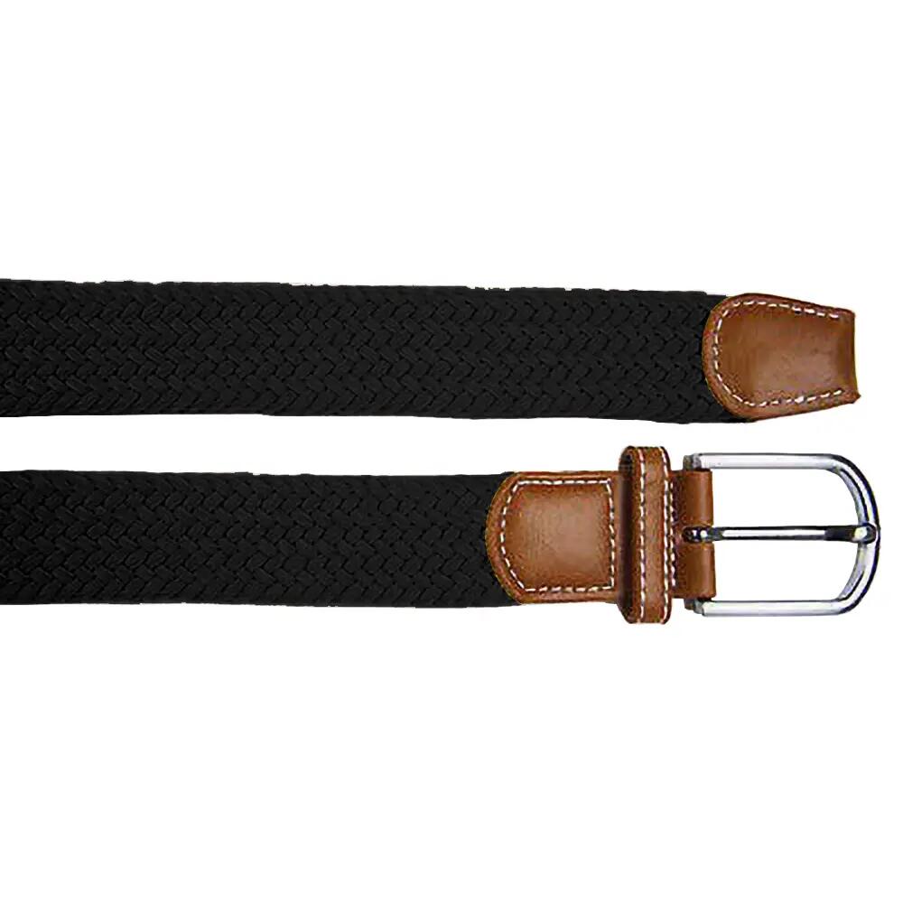 Mens Woven Braid Stretch Belt (Black) 2/2