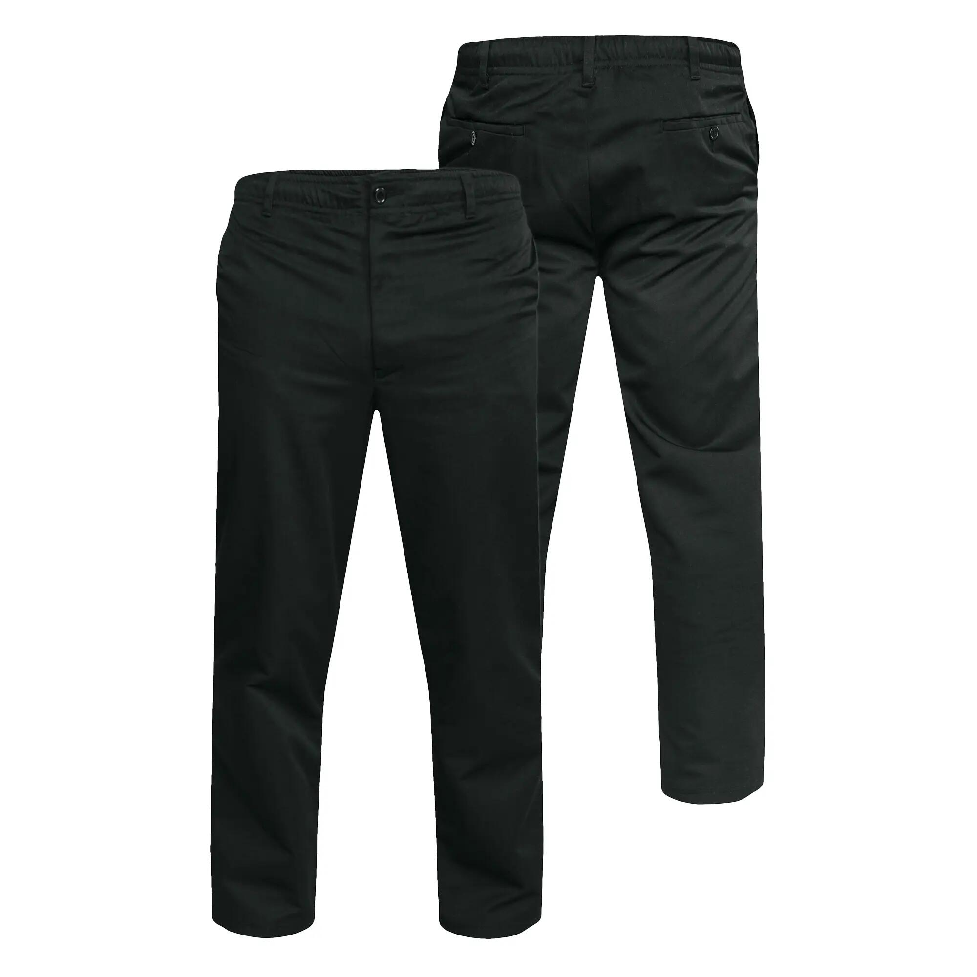 D555 Pantalon Uni À Taille Élastiquée BASILIO Homme (Noir) 4/6