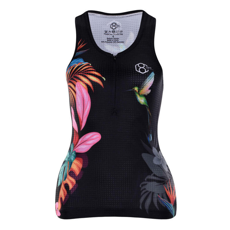 Maillot velo sans manches pour femmes noir 8andCounting