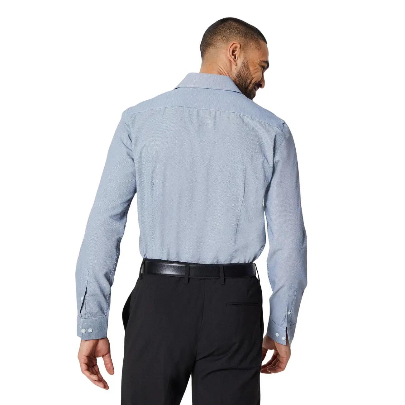 Camicia Formale Aderente Dente Di Cucciolo Uomo Burton Blu Navy 3/3