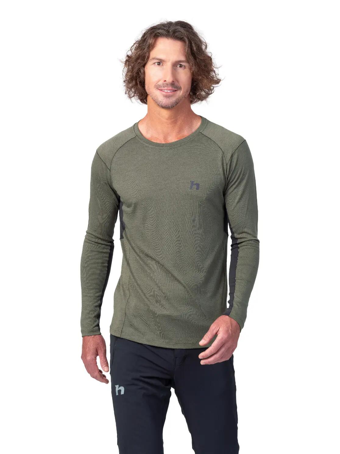 Maglietta sportiva da uomo a maniche lunghe in lana merino Hannah 2/7