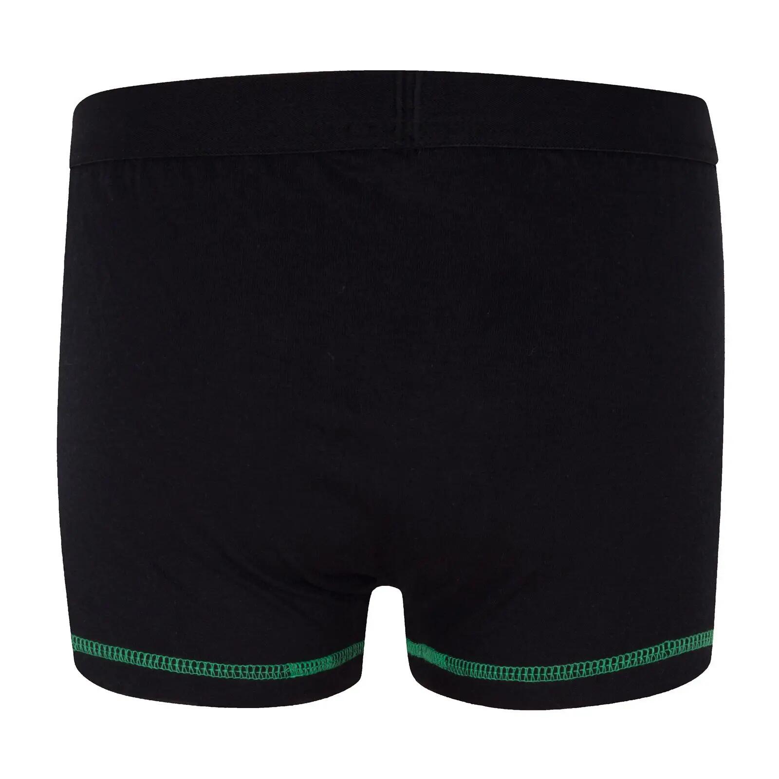 Boys Crest Boxer Shorts (Pack of 3) (Black/Green/Grey) 5/6
