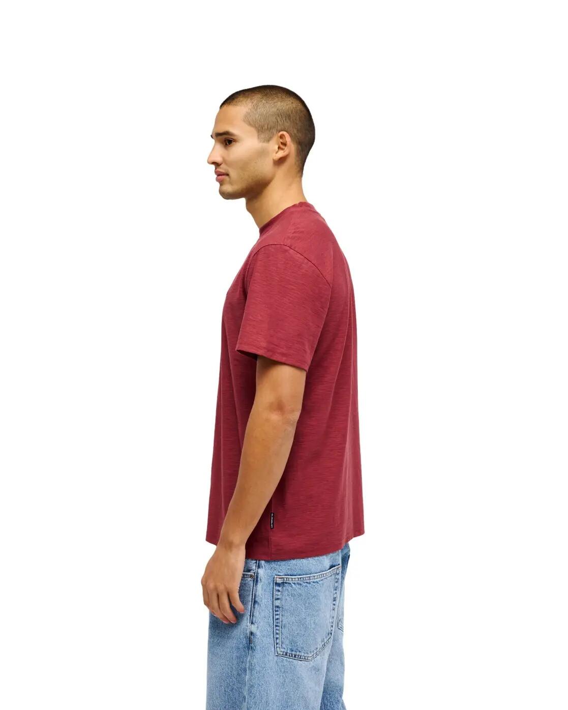 Camiseta de manga corta SLUB ROUNDNECK Rojo Hombre 3/4