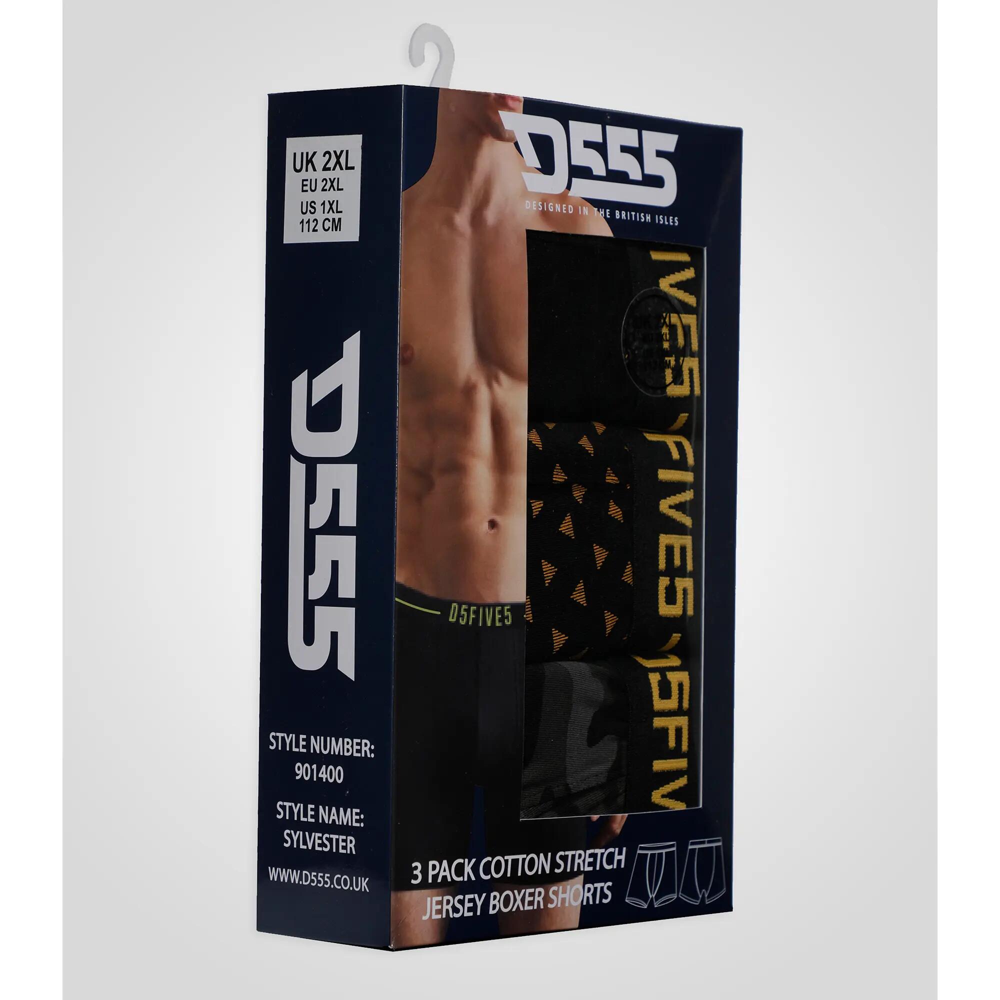 D555 Boxers Grande Taille SYLVESTER Homme (Noir) 5/5