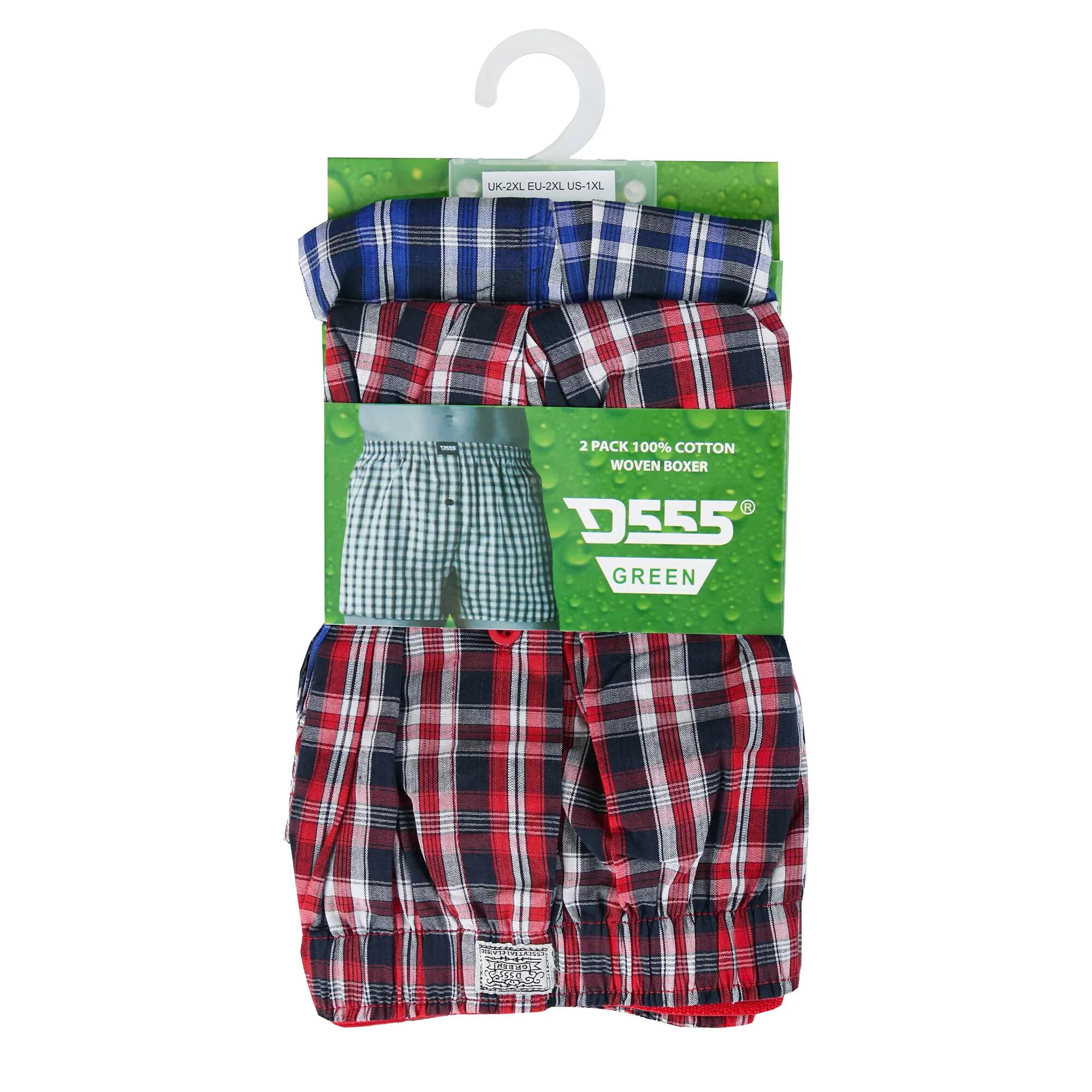"D555" Boxershorts für (2erPack) Herren Marineblau/Rot 6/6
