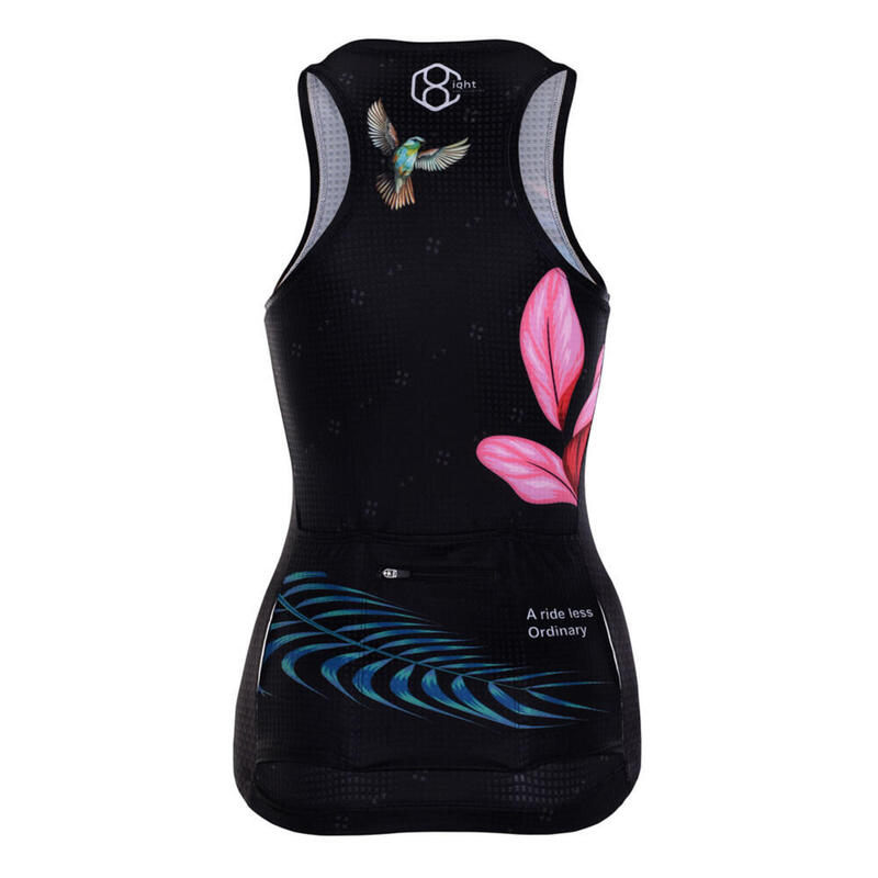 Maillot velo sans manches pour femmes noir 8andCounting