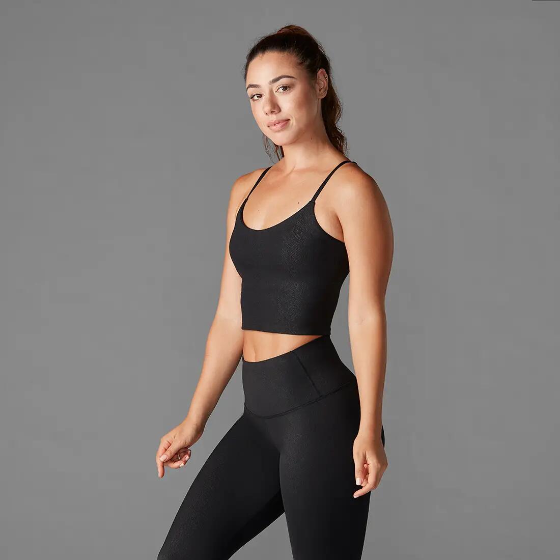 Womens/Ladies Python Print Sports Bra (Ebony) 6/6