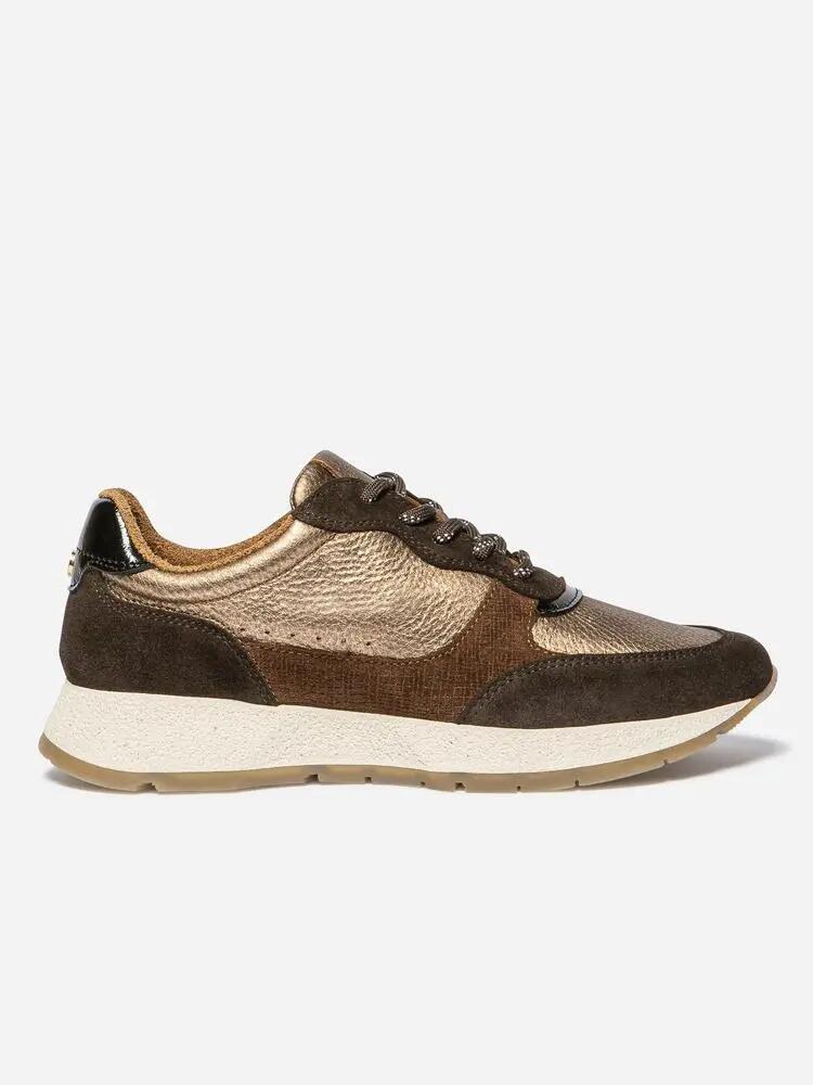 Baskets - Femme - Cuir talon 35 mm - EULALIE - Marron/Bronze 2/5