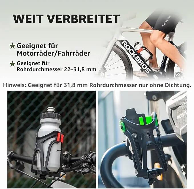 ROCKBROS Fahrrad Flaschenhalter Motorrad Becherhalter 2/6