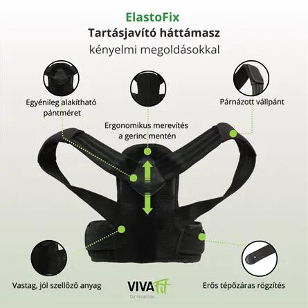 Tartásjavító háttámasz merevítéssel és elasztikus pántrendszerrel, ElastoFix 2/6