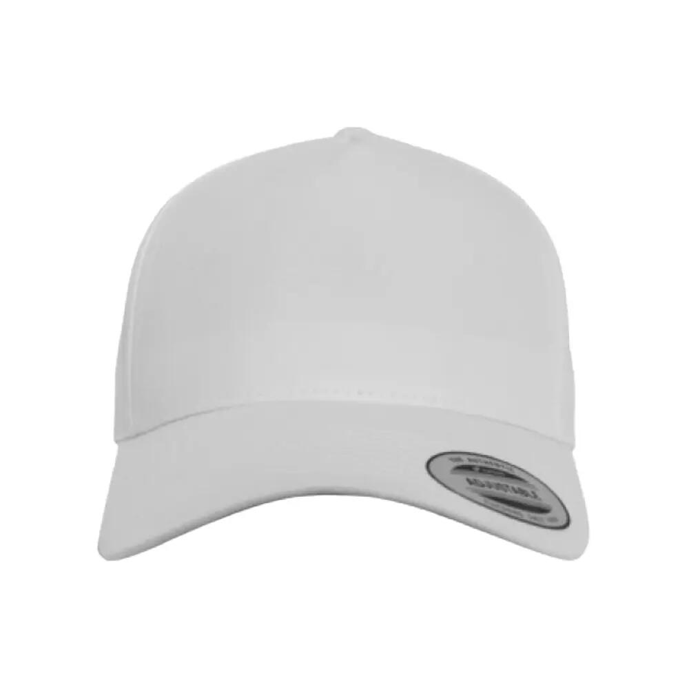 Boné clássico de 5 painéis com fecho de correr (Branco) 4/4