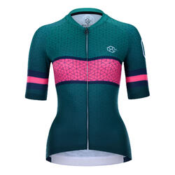 Maillot de cyclisme pour femmes, manches courtes, verte petrole 8andCounting