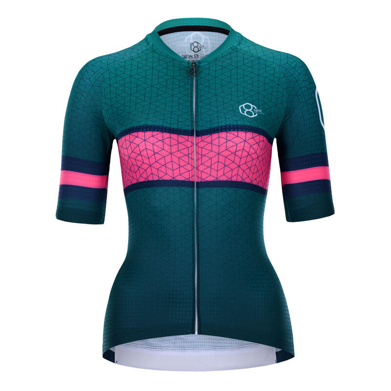 Maillot de cyclisme, manches courtes pour enfants vert 8andCounting