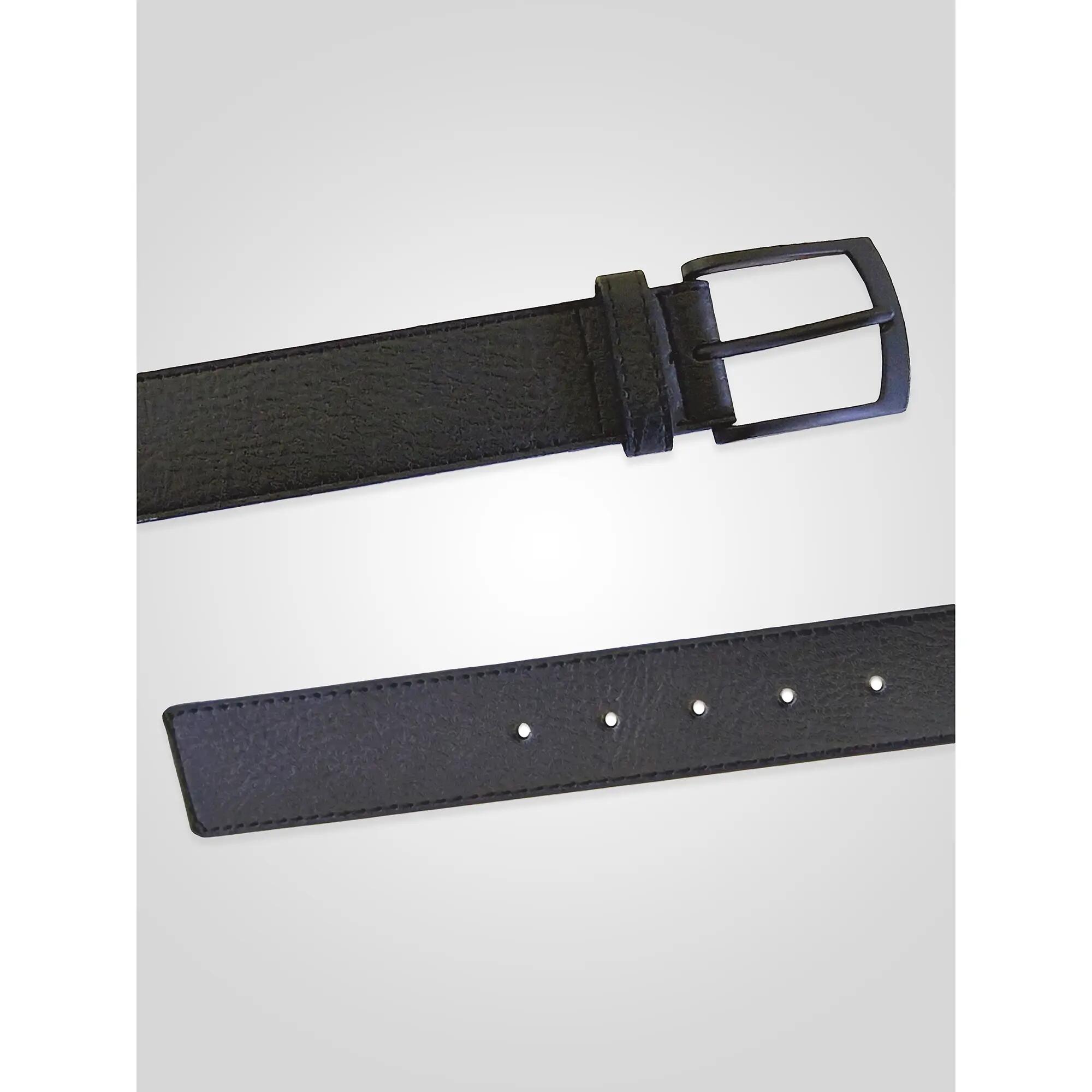 Gürtel "D555 Ozzy", Matt, Geklebtes Leder Herren Schwarz 3/5