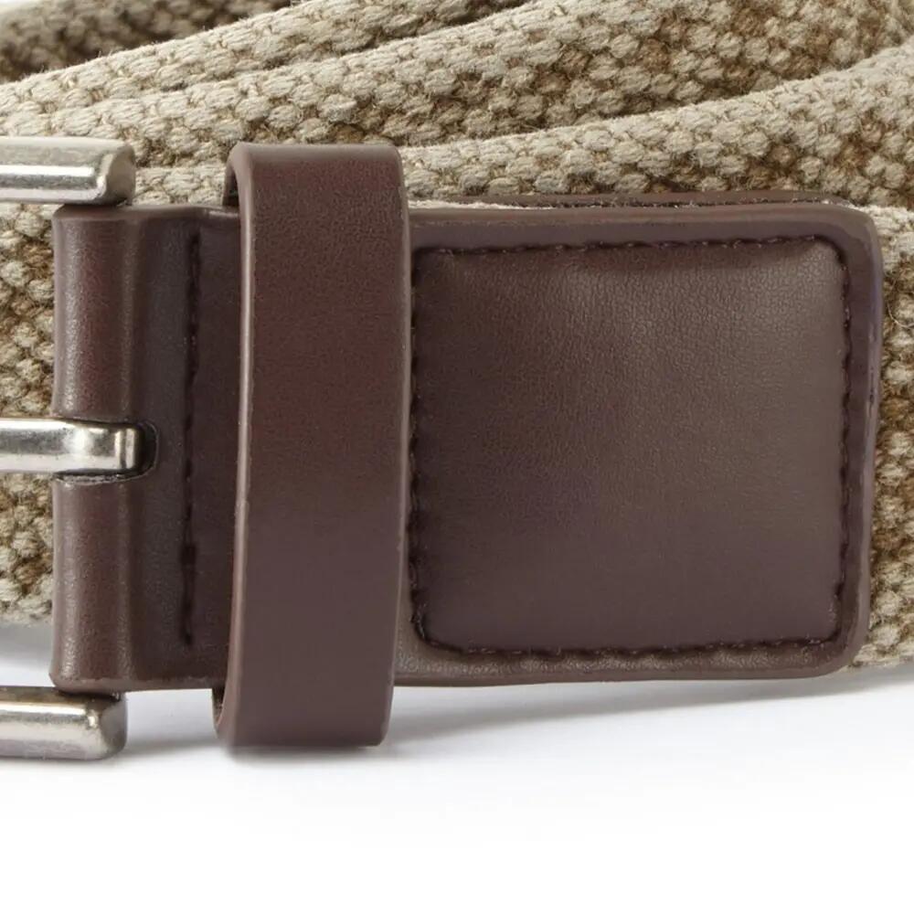 Mens Vintage Wash Canvas Belt (Khaki) 2/2