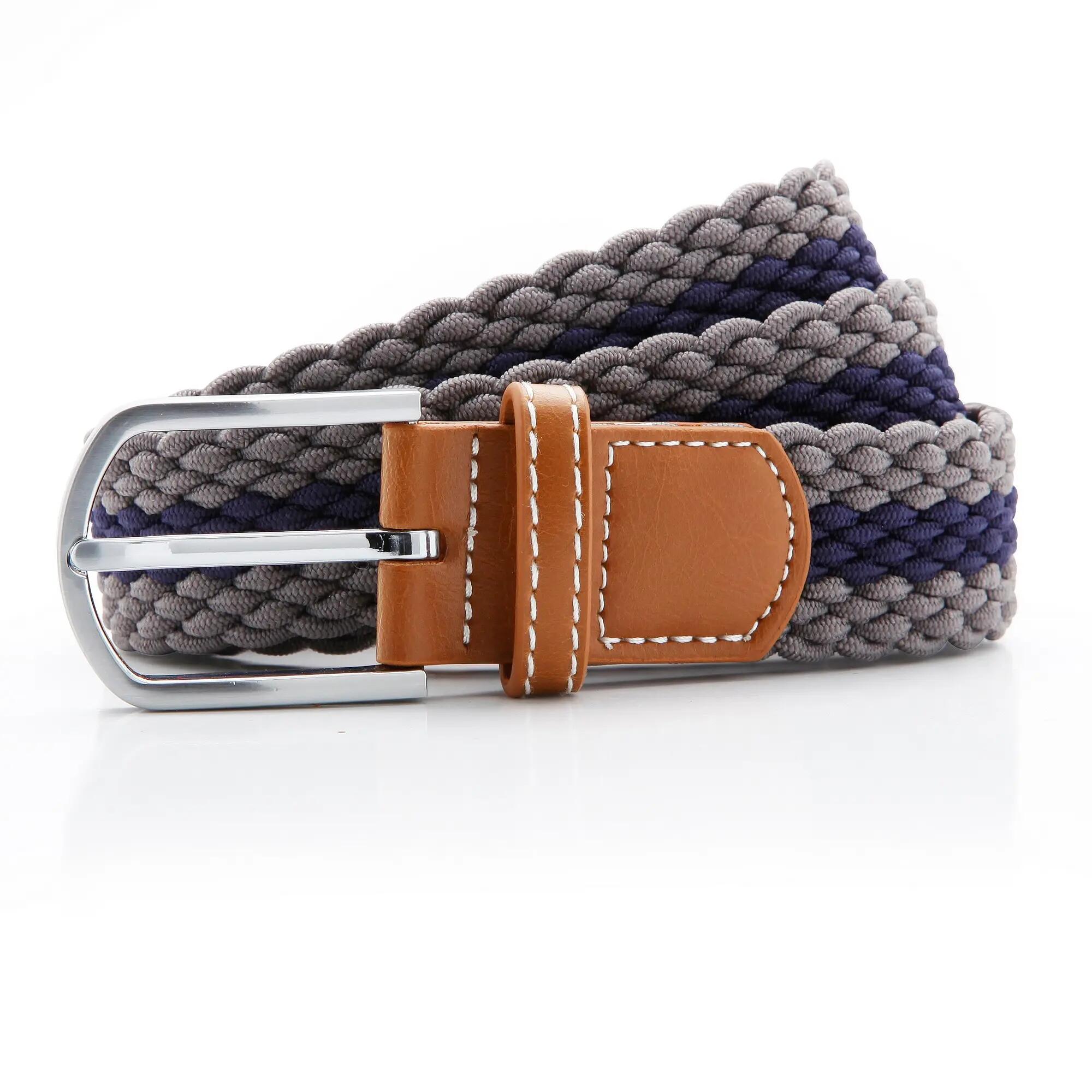 Mens Two Colour Stripe Braid Stretch Belt Asquith & Fox Ardesia/Blu 2/2