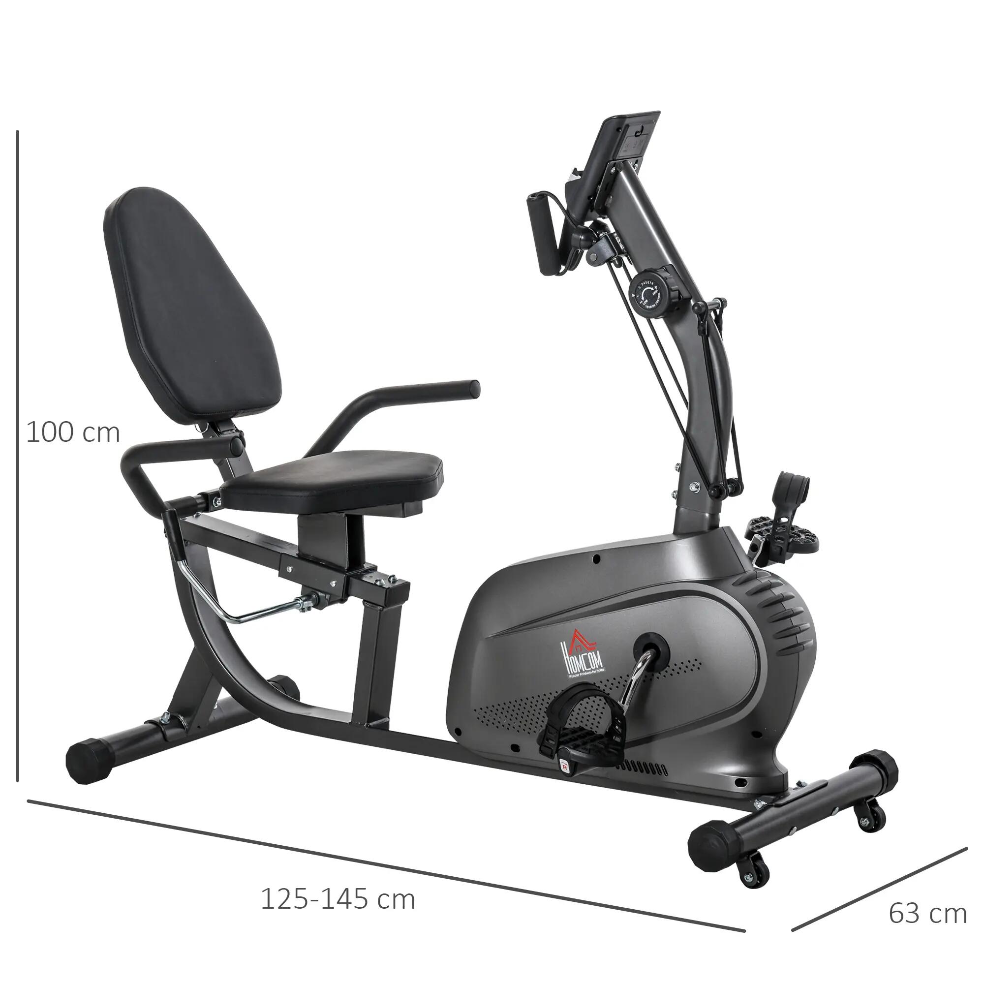 Vélo d'appartement semi-allongé magnétique 3/5