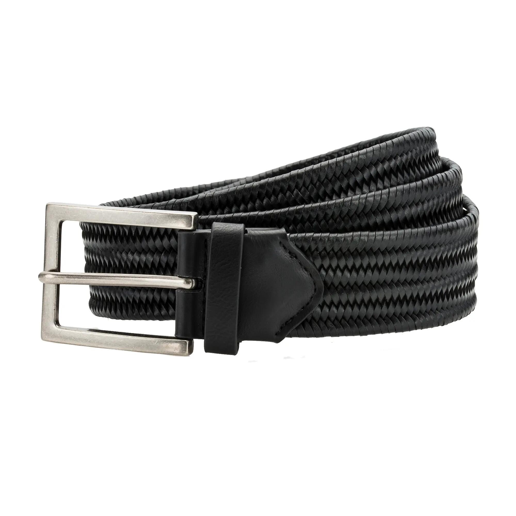 Ceinture Tressée En Cuir Homme (Noir) 2/2