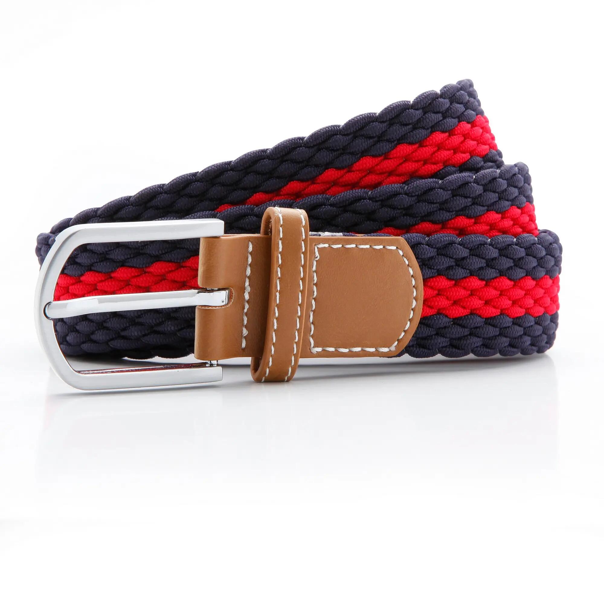 Mens Two Colour Stripe Braid Stretch Belt Asquith & Fox Blu/Rosso 2/2
