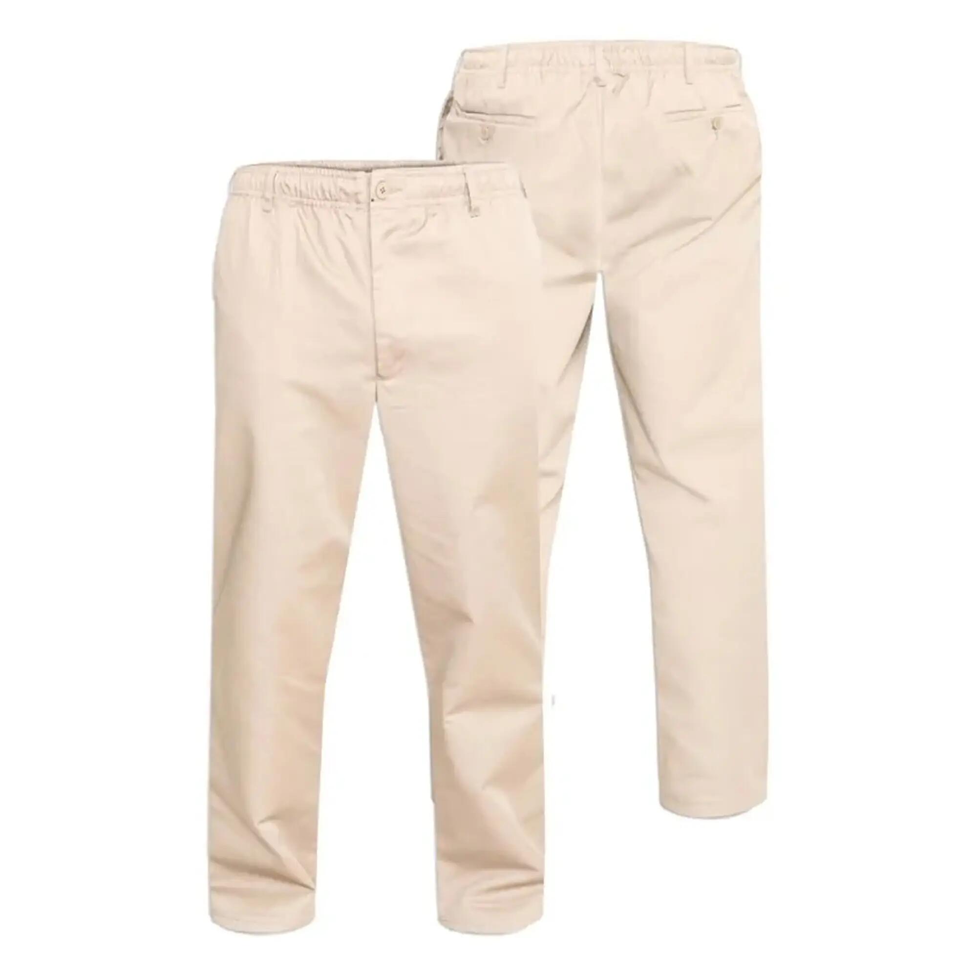 Mens D555 Basilio Elasticated Waist Rugby Trousers (Stone) 3/6