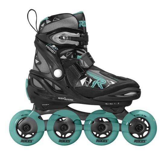 Rollers Moody TIF - Filles - Ajustable - Noir - Vert