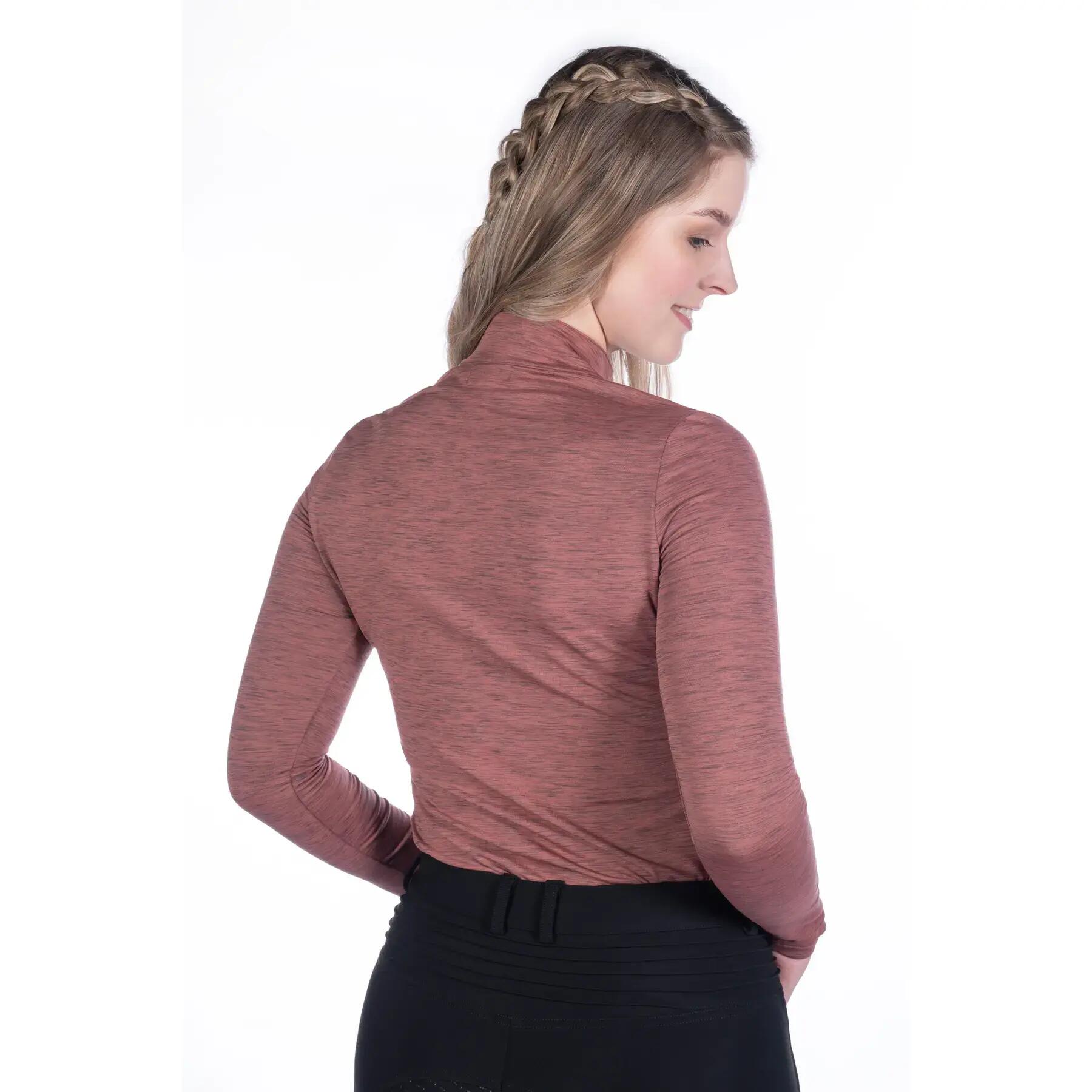 T-shirt equitazione a maniche lunghe da donna HKM Rosewood Melange 3/4