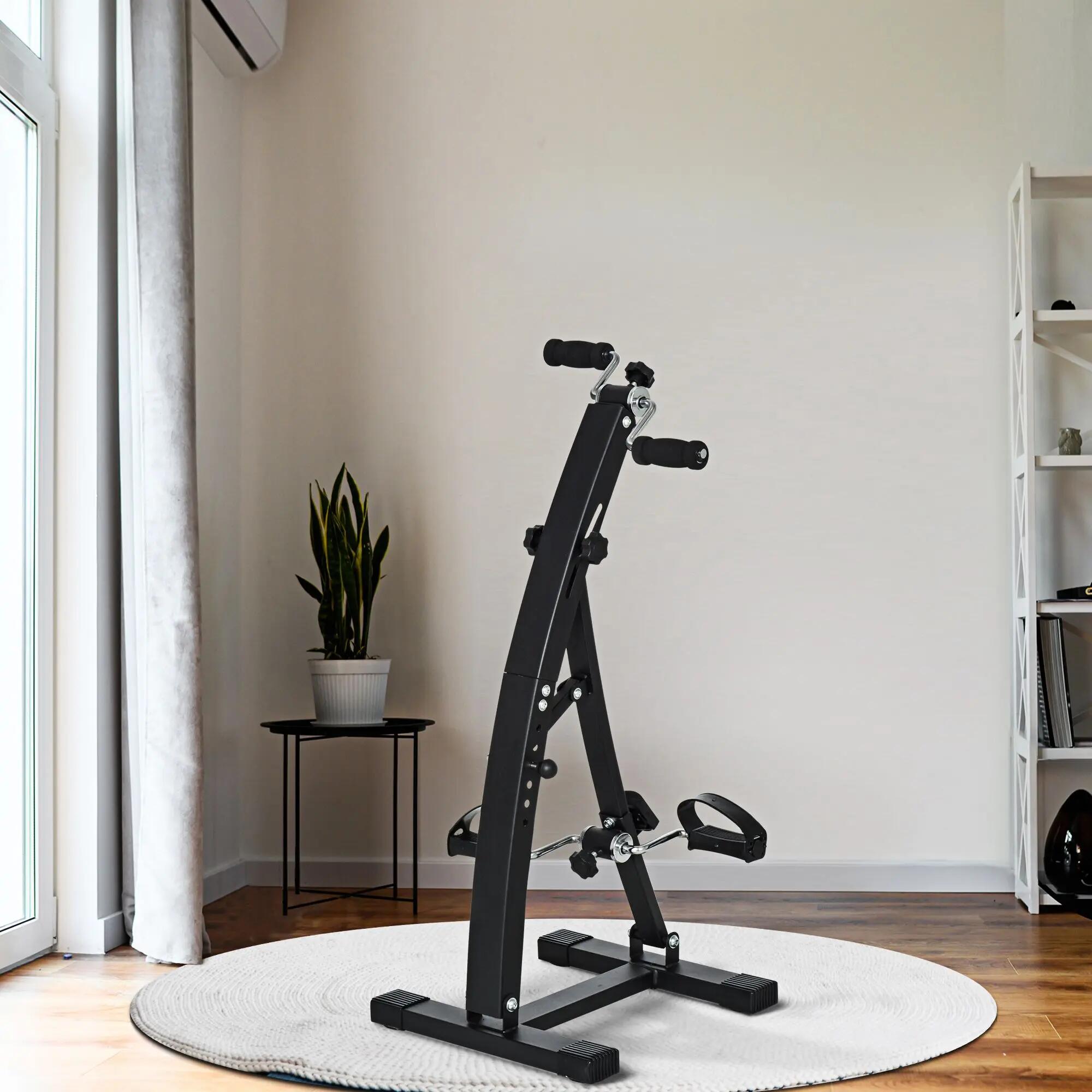Vélo d'appartement pédalier rééducation bras jambes écran LCD noir 2/5