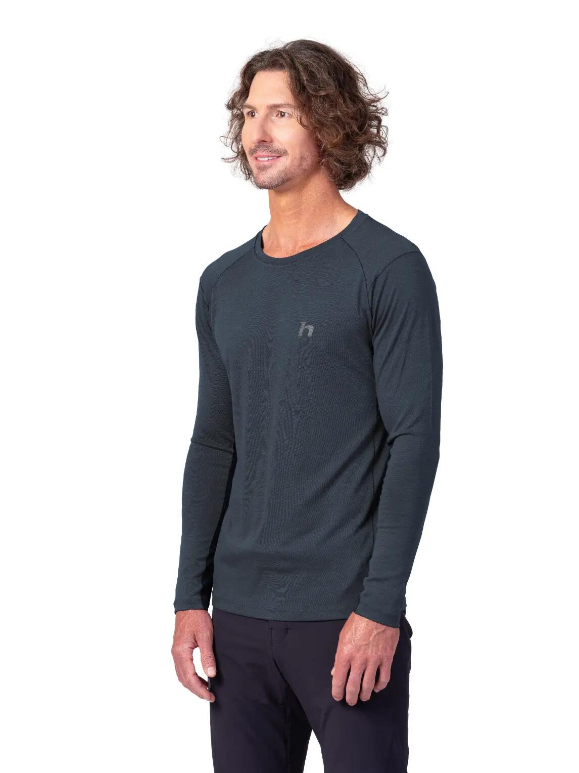 Maglietta sportiva da uomo a maniche lunghe in lana merino Hannah 6/7