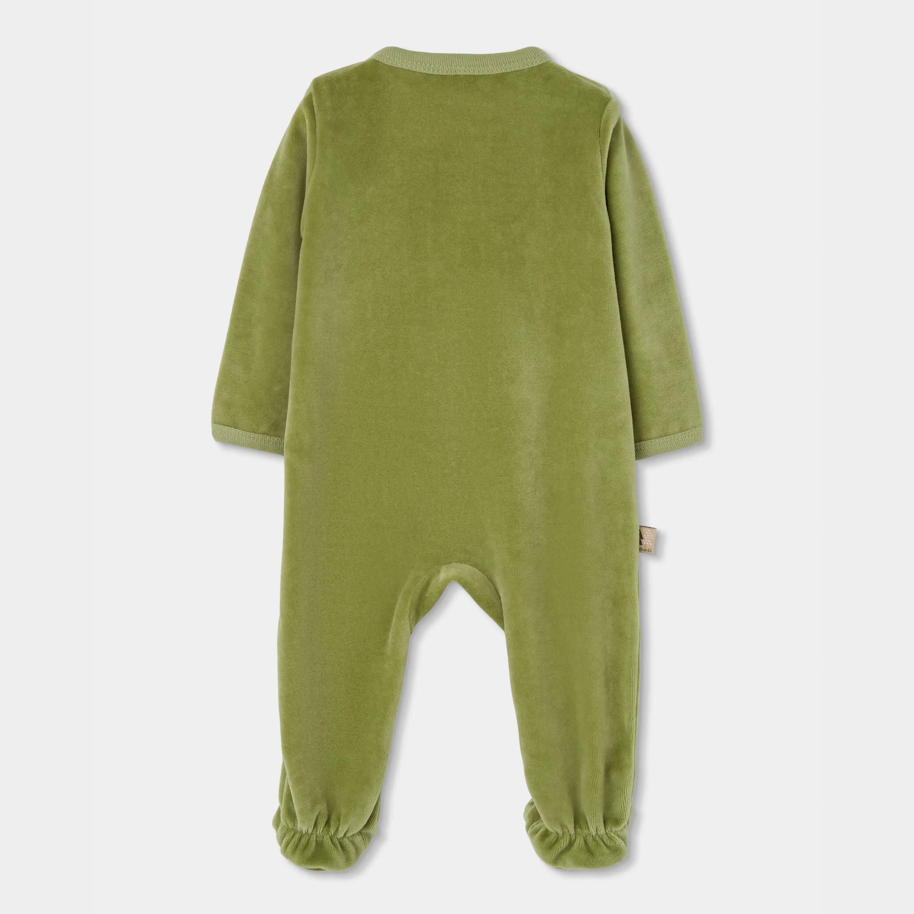 Pelele bebé verde bordado de zorro 2/4