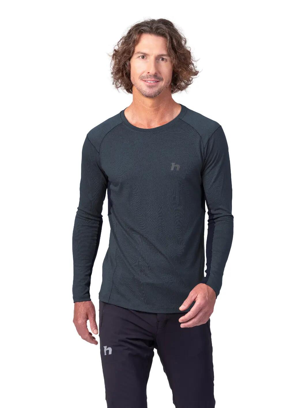 Maglietta sportiva da uomo a maniche lunghe in lana merino Hannah 2/7
