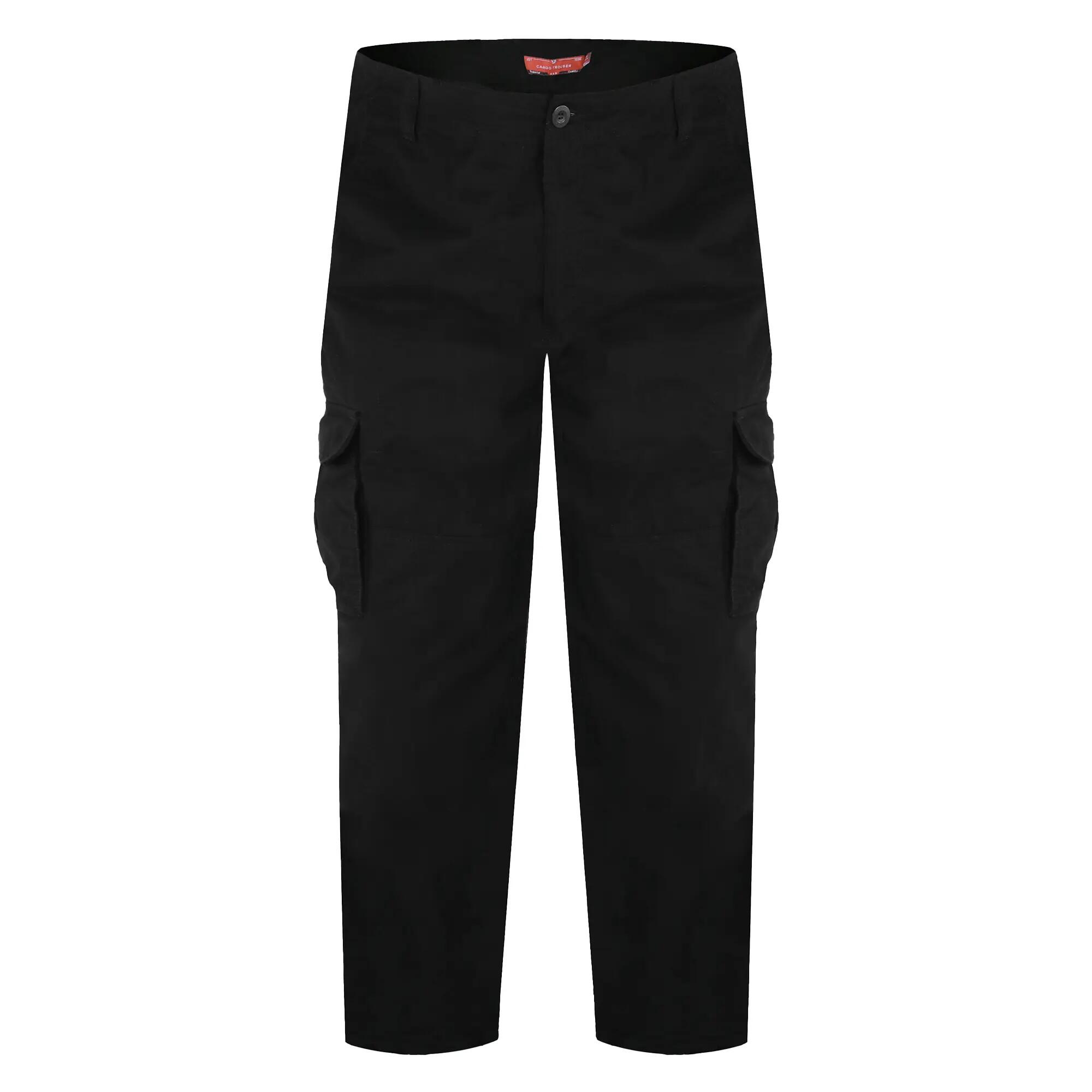 D555 Pantalon Uni À Poches Grande Taille ROBERT Homme (Noir) 2/6