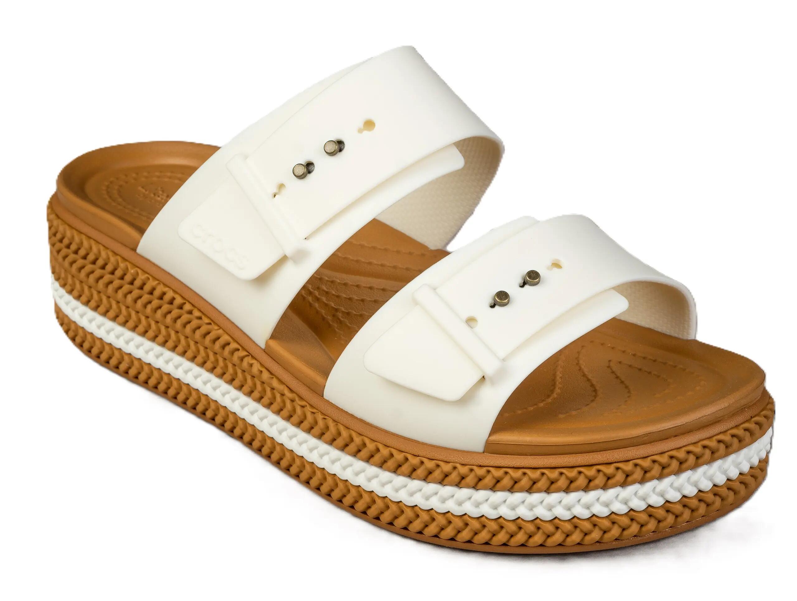Klapki damskie platformy Crocs BROOKLYN WOVEN BUCKLE 5/5