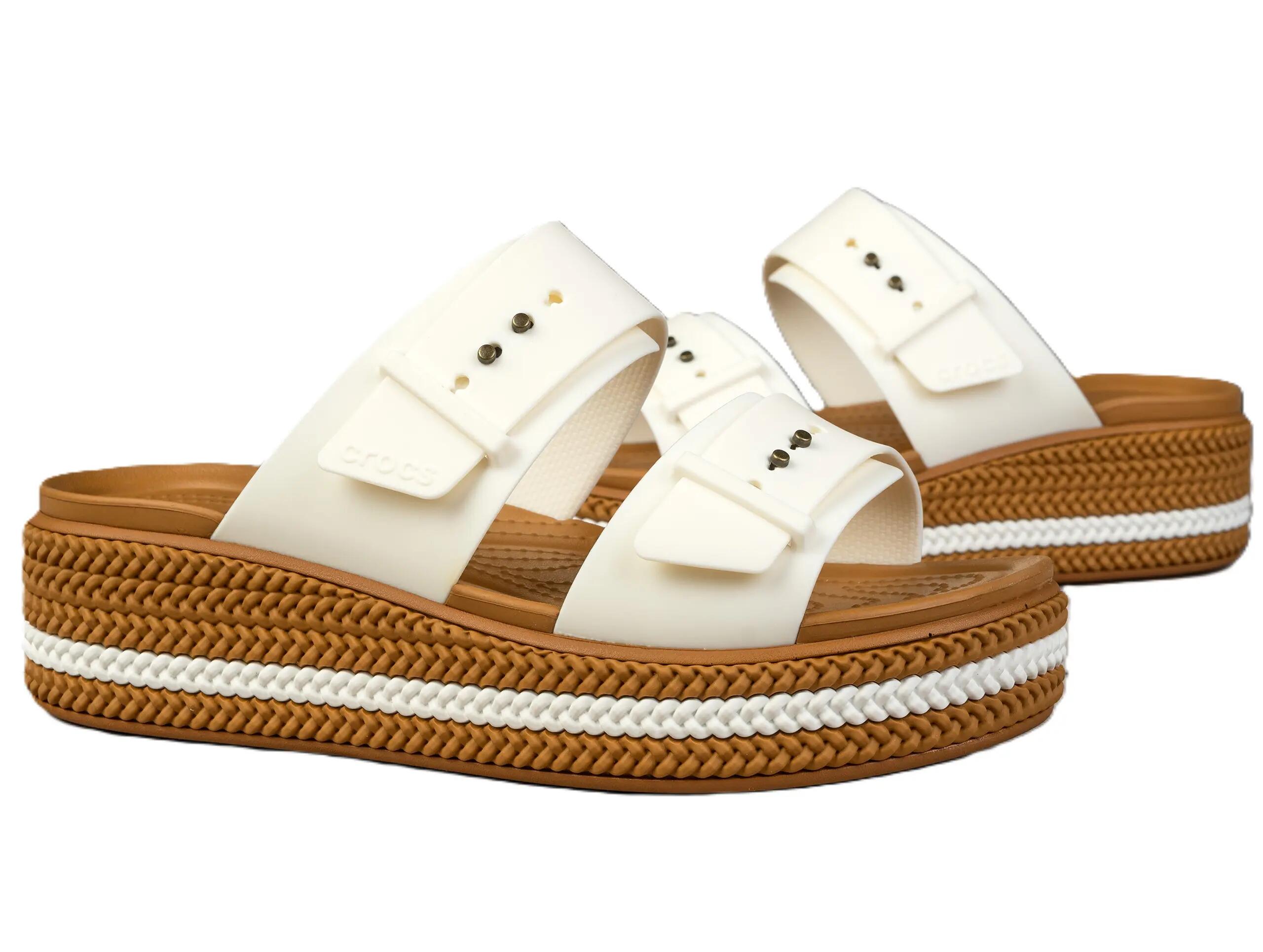 Klapki damskie platformy Crocs BROOKLYN WOVEN BUCKLE 2/5