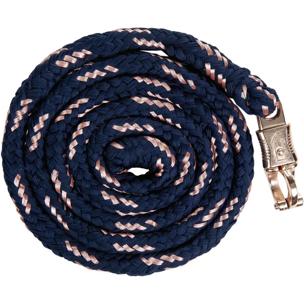 Riding lanyard with anti-panic snap hook HKM Rosegold