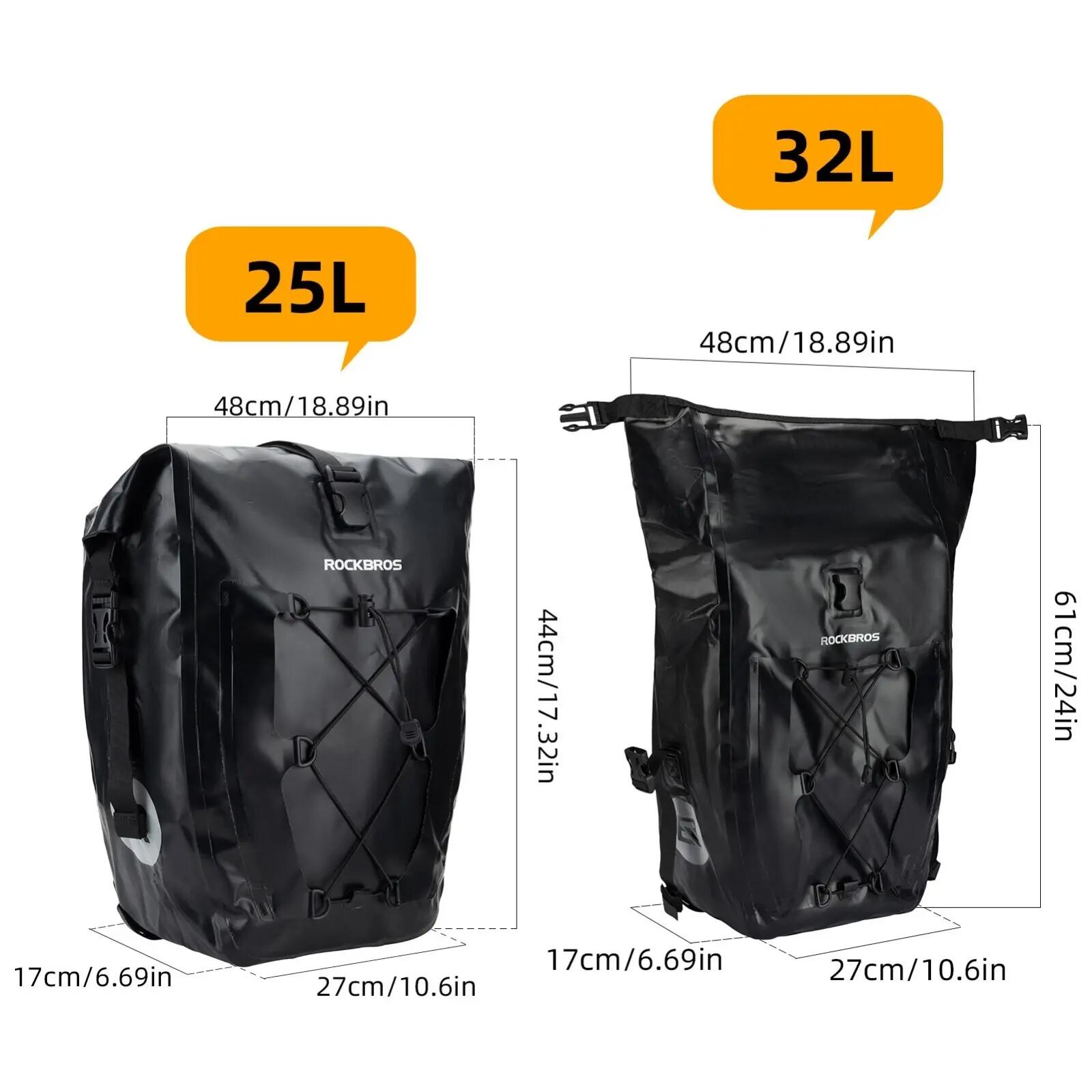 ROCKBROS 2 Stück Gepäckträgertasche Wasserdicht 6/7
