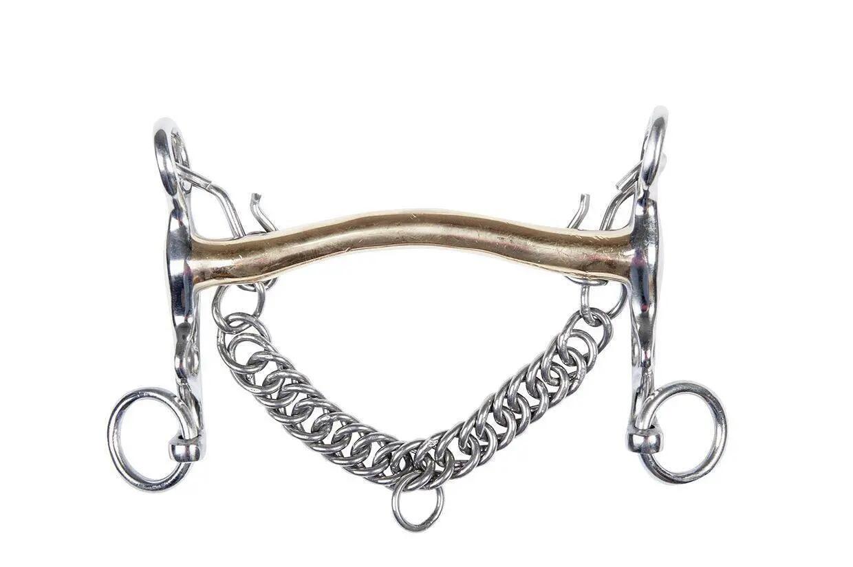 Mors di briglia per cavallo in maillechort HKM 5 cm 2/2