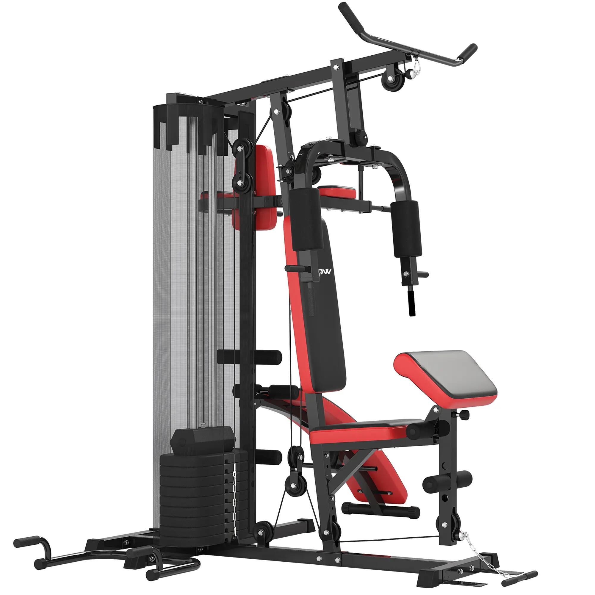 Appareil de musculation multifonctions avec disques de 45 kg, charge maximale 11 2/9