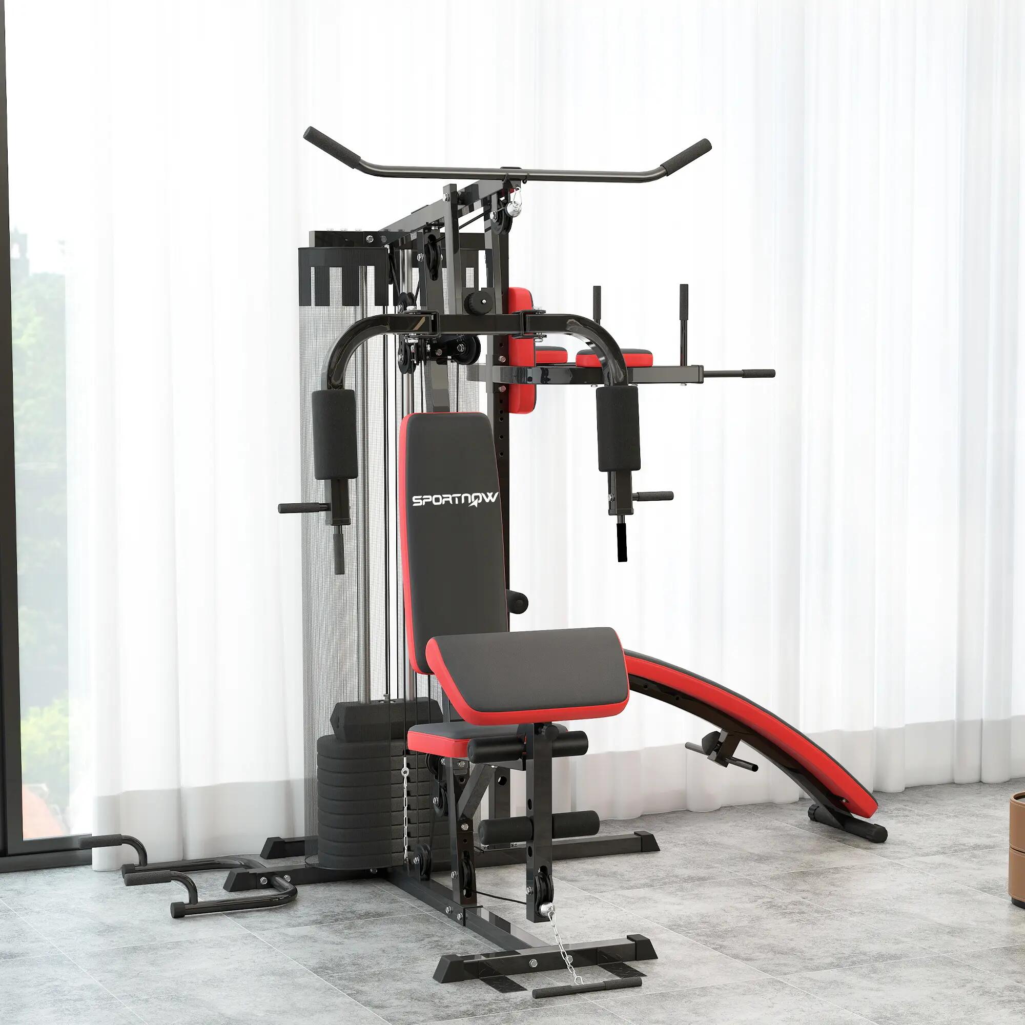 Appareil de musculation multifonctions avec disques de 45 kg, charge maximale 11 4/9