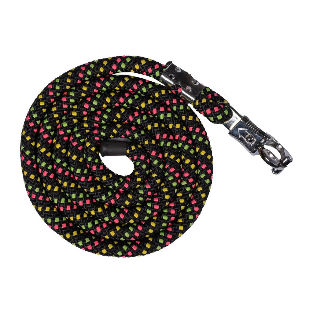 Riding lanyard with anti-panic snap hook HKM NeonFlash