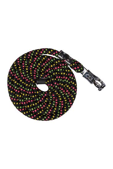licou en corde NeonFlash avec mousqueton noir – 180 cm