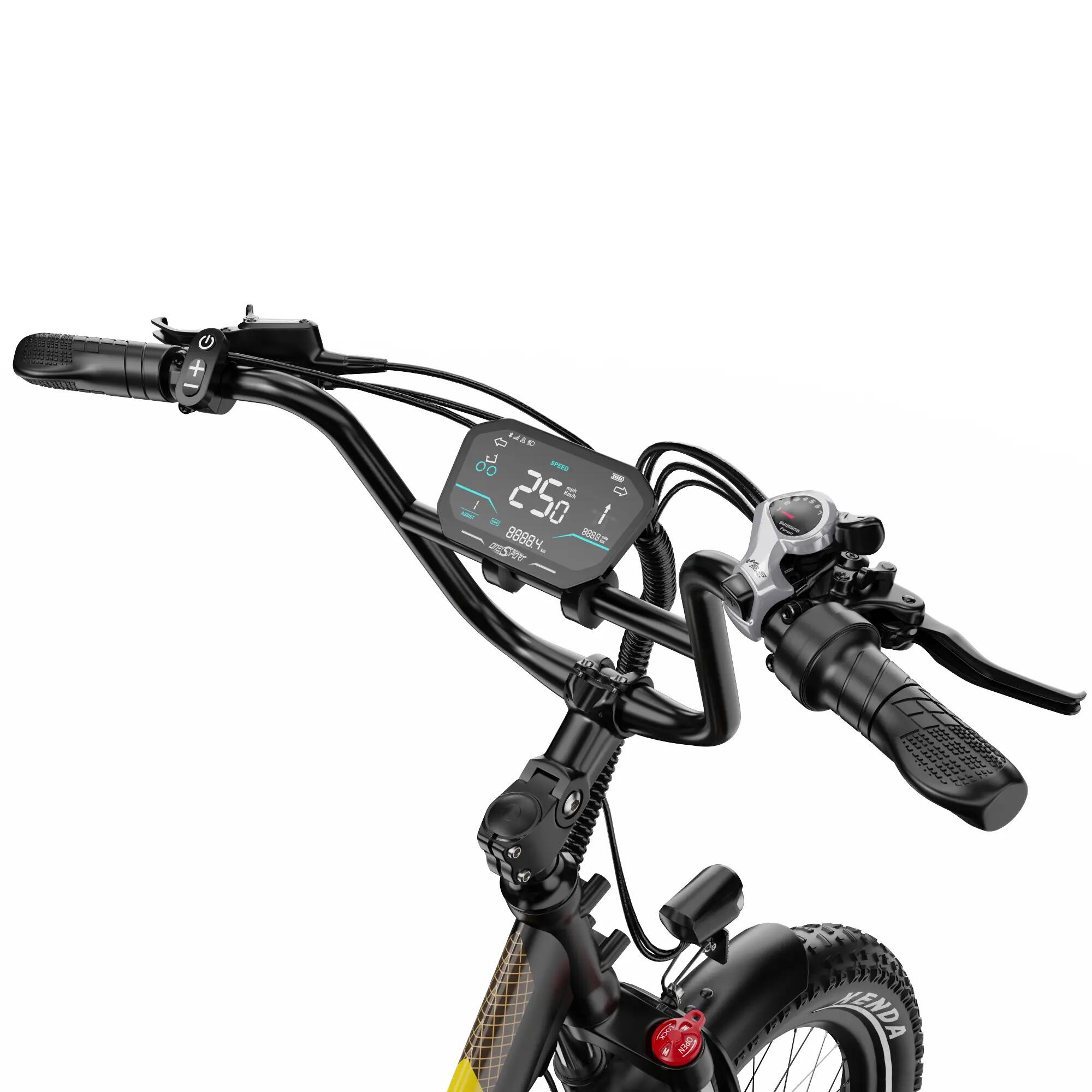 Elektryczny rower trójkołowy dla dorosłych OT30 PRO, opony 20"×3,0", 48V 18Ah. 15/15