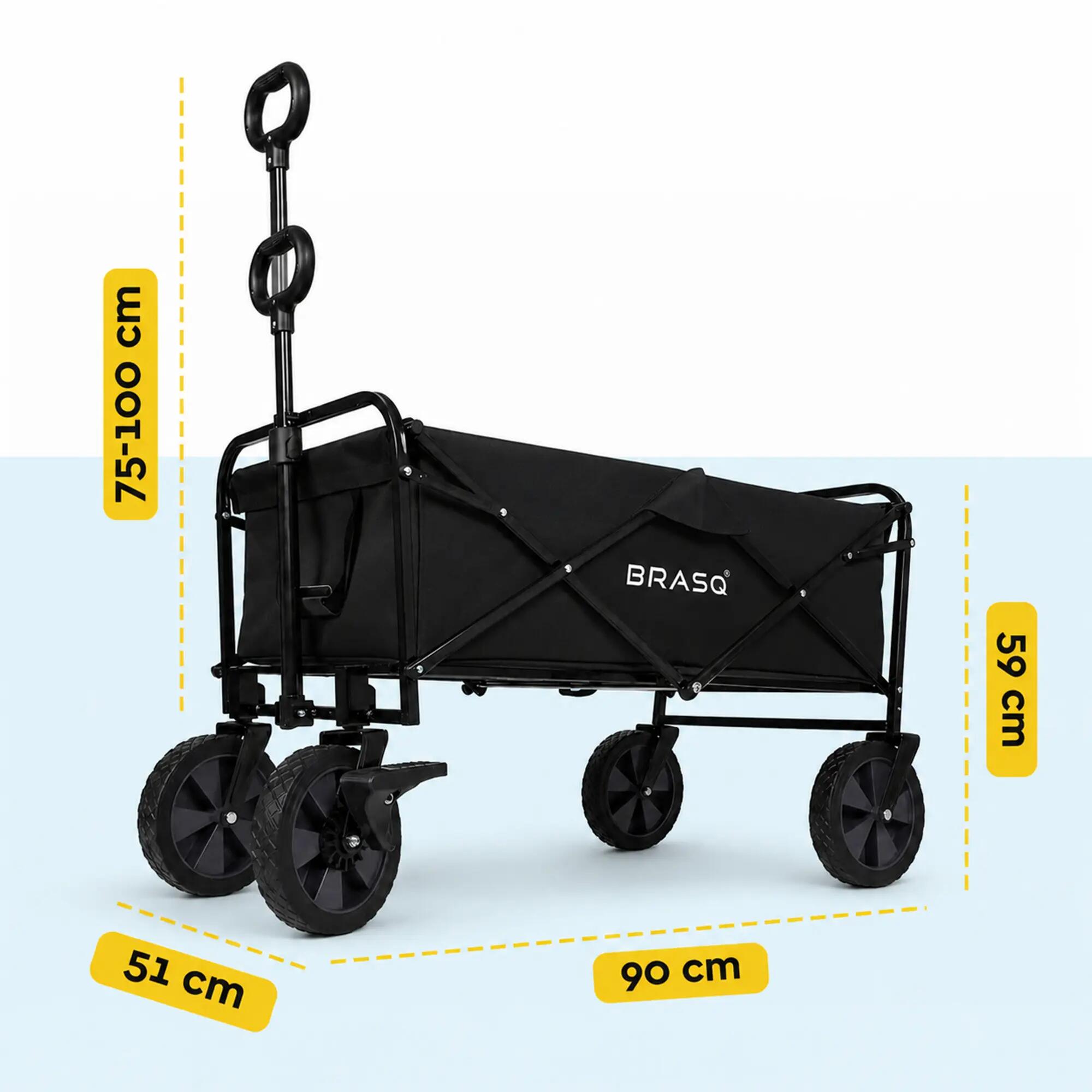 BRASQ Bolderkar Opvouwbaar - 100 Liter - 80 KG Draagkracht - Zwart 3/11