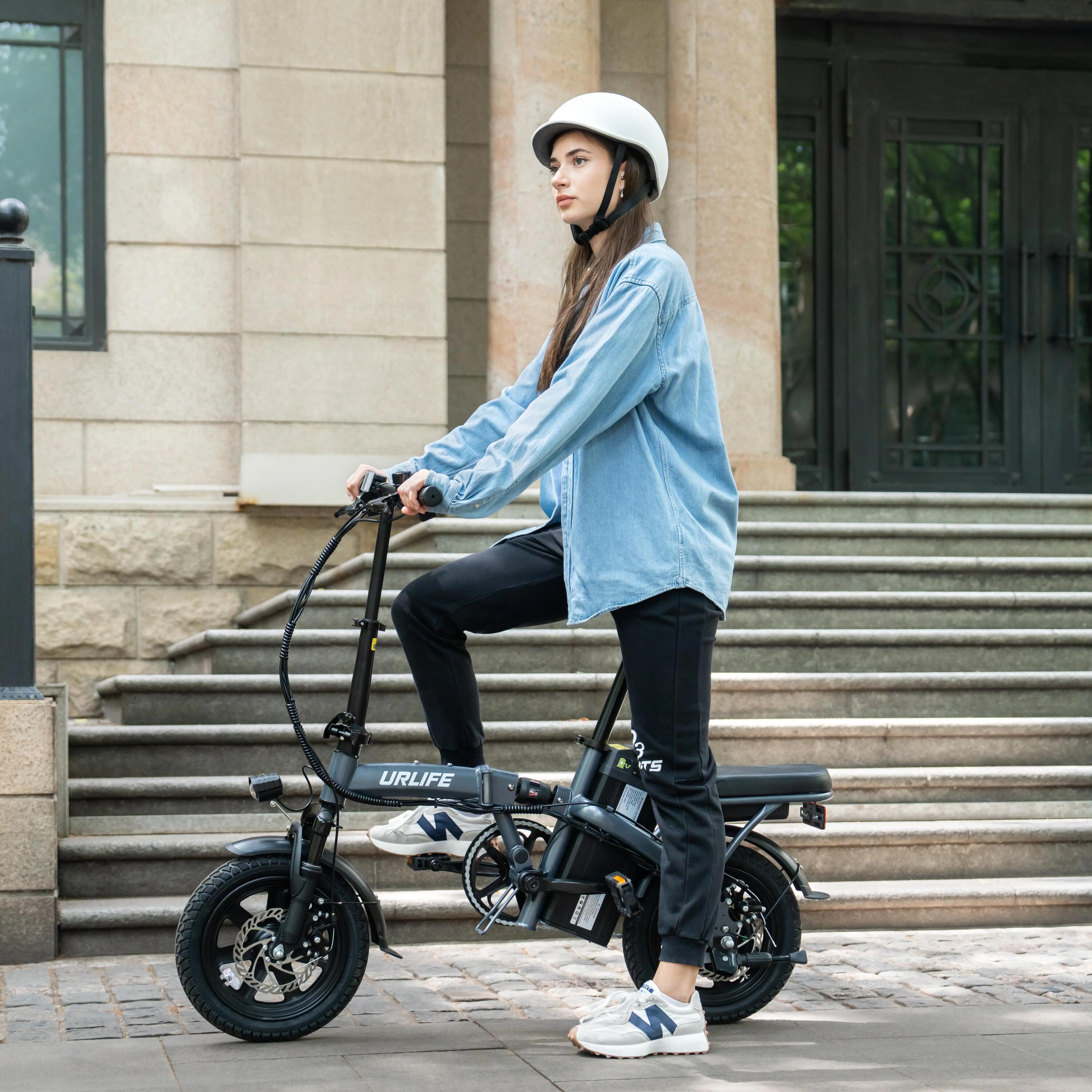 Bicicleta eléctrica plegable URLIFE F1L 48V batería extraíble 3x absorción 4/16