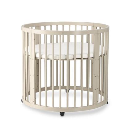 Deryan Willow Box - Ronde Houten Babybox inclusief Matras - Sand