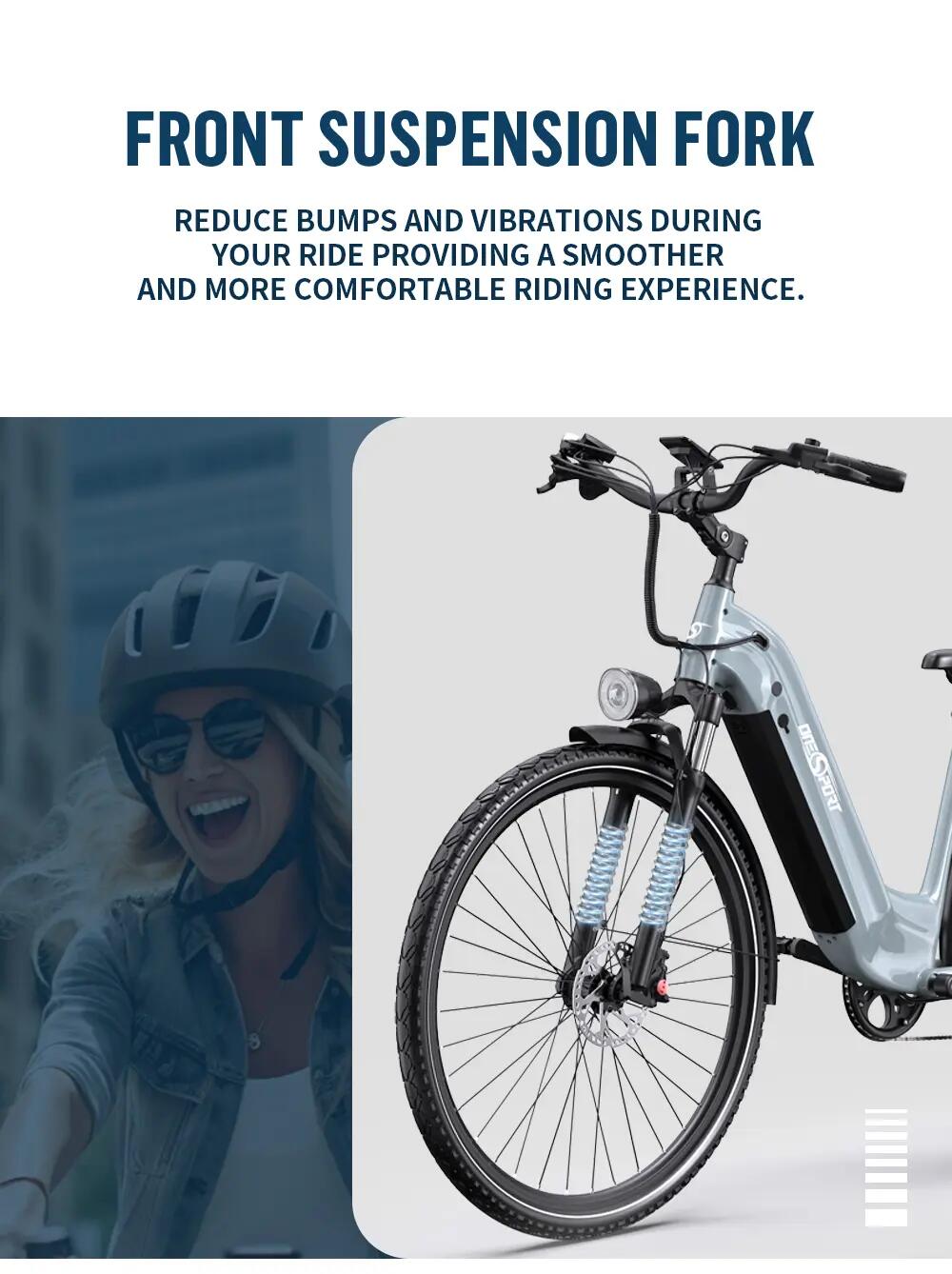 Bicicleta Eléctrica Urbana ONESPORT OT05 Pro｜Motor 250W｜Batería 36V 22.5Ah 9/11