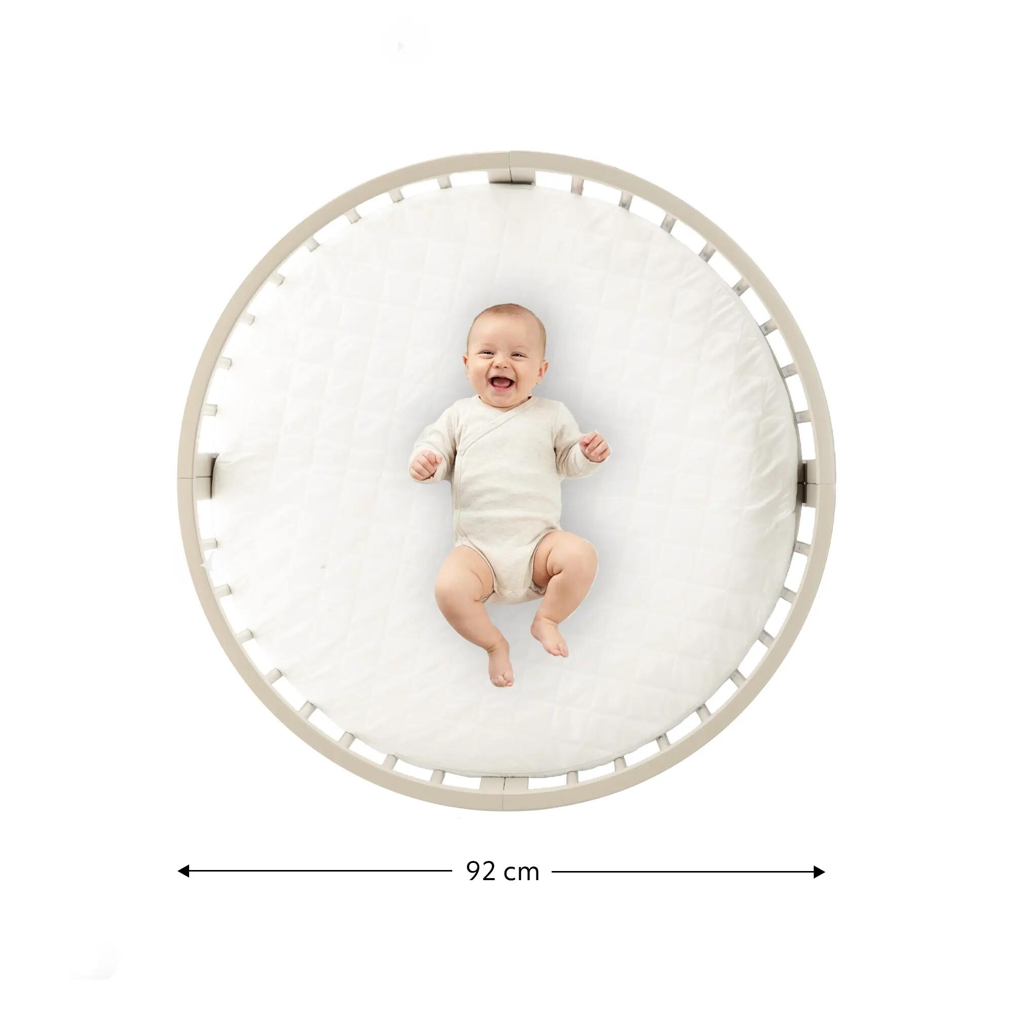 Deryan Willow Box Recinto Rotondo in Legno per Bambini con Materasso - Sabbia 3/8