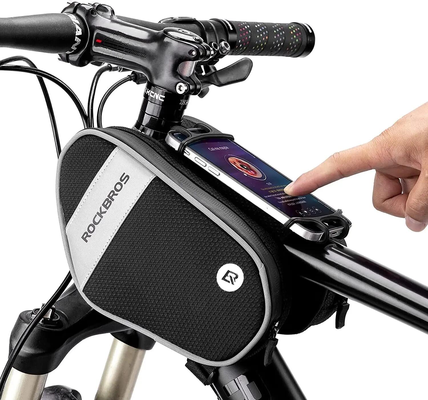 ROCKBROS Fahrradtasche Rahmentasche Handyhalterung 3/6